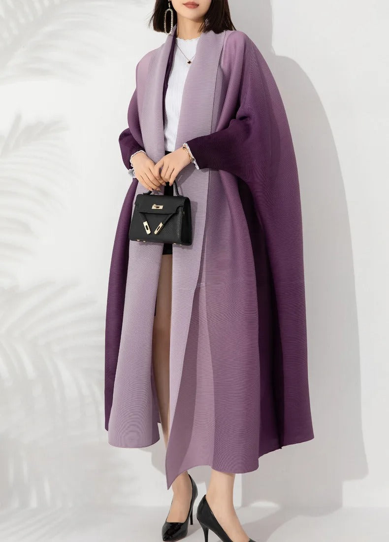 Gradiënt geplooide trenchcoat voor dames