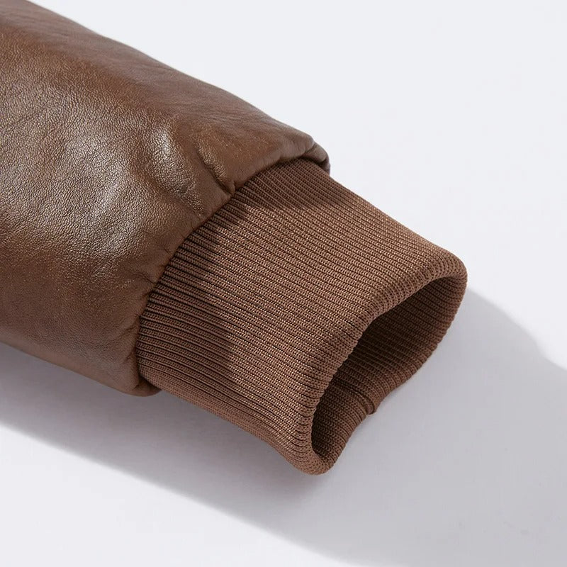 Leder stijl Casual warm bikerjack winterjas voor heren