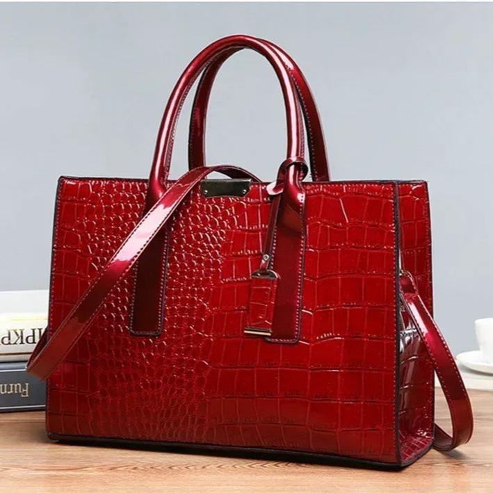 Krokodillenprint Tote Tas