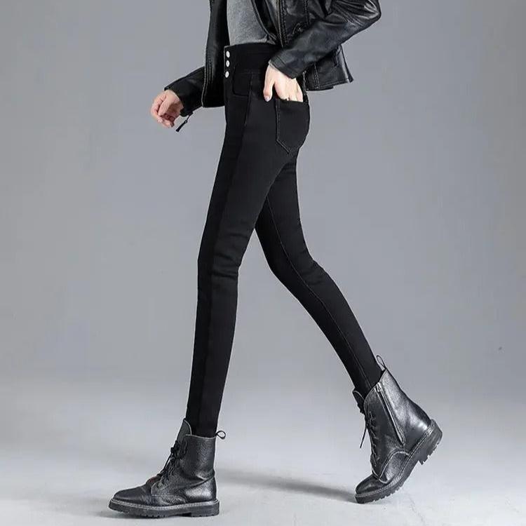 Thermische Hoge taille Skinny Jeans