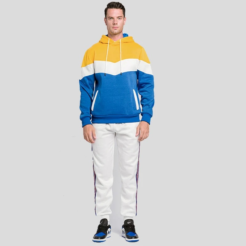 Heren Patchwork Fleece Hoodie