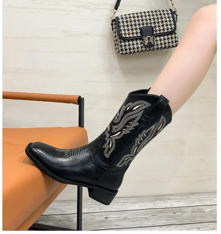 Vrouwen Vintage Borduurwerk Cowboylaarzen
