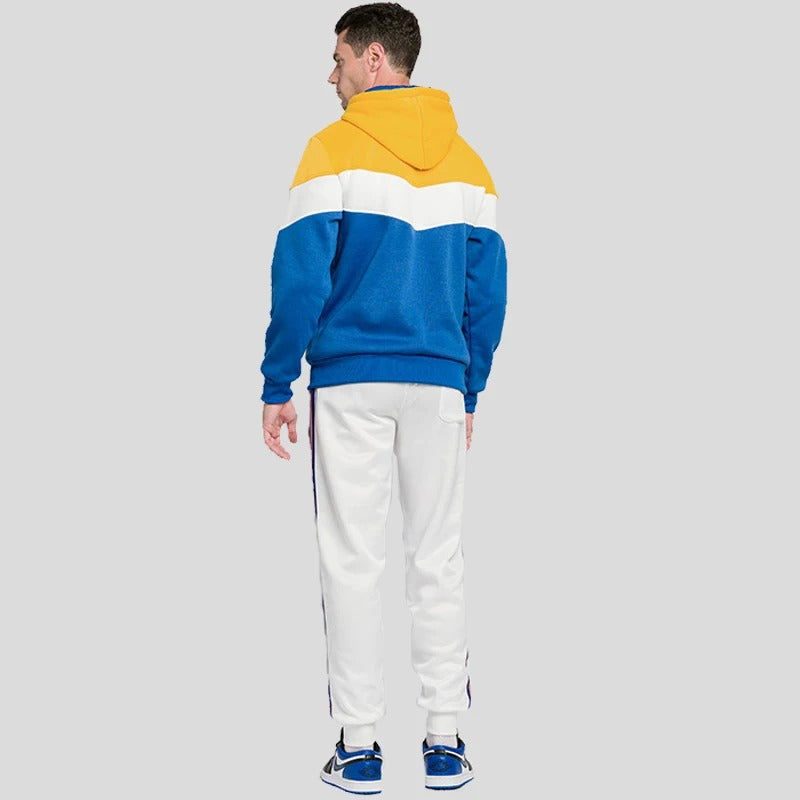 Heren Patchwork Fleece Hoodie