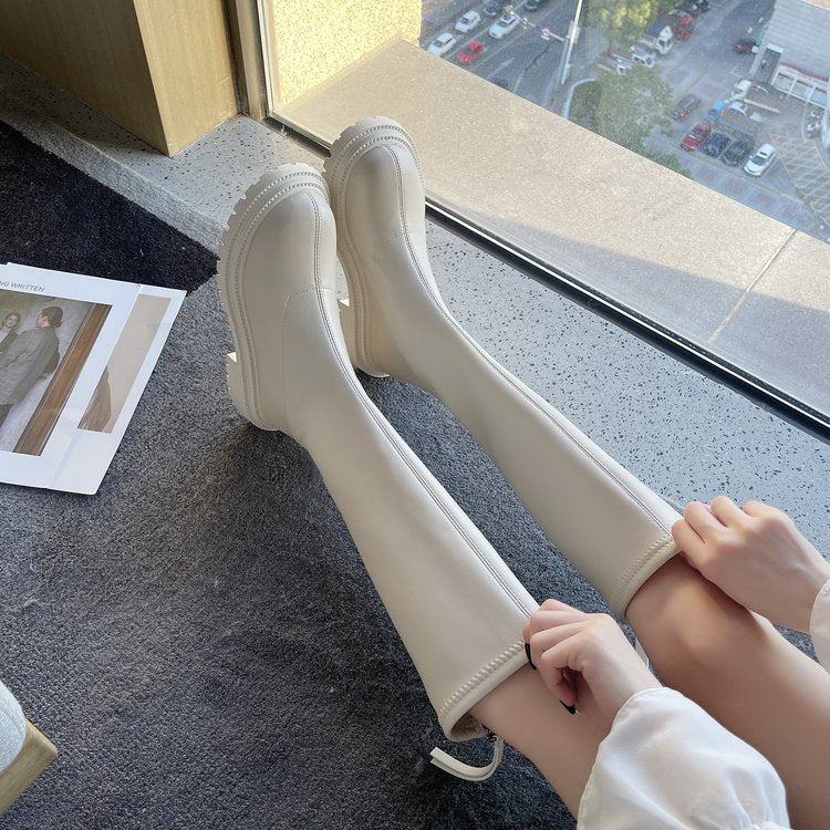 Lange Leren Stijl Dameslaarzen