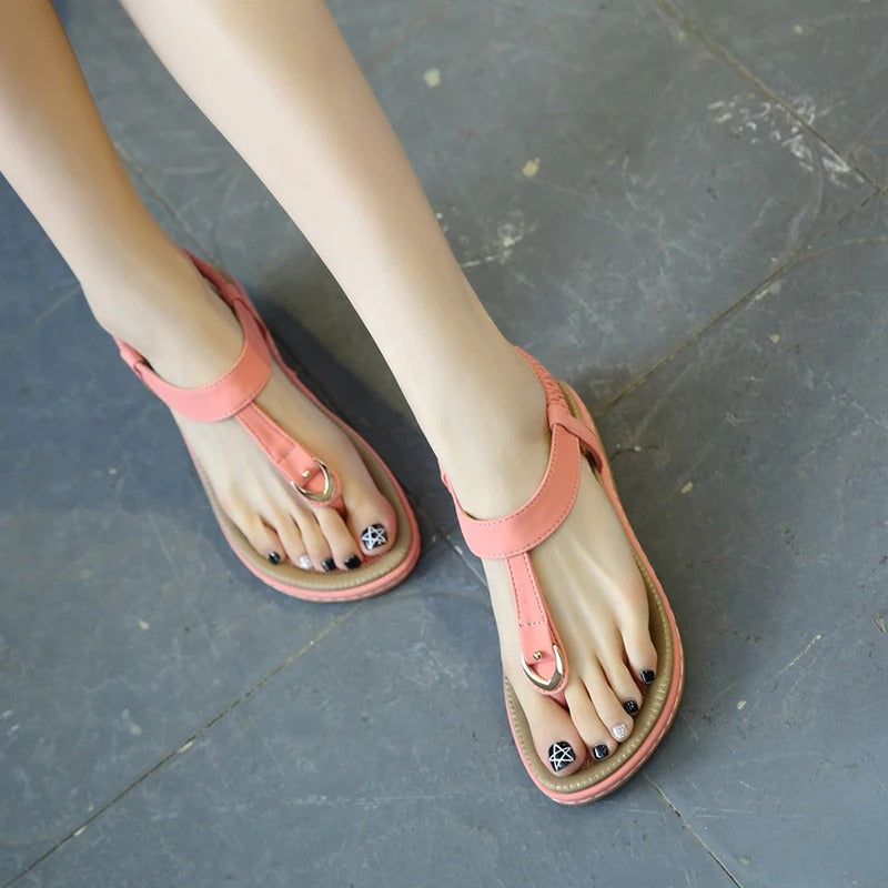 Vrouwen Elastische Enkelband Platte Sandalen