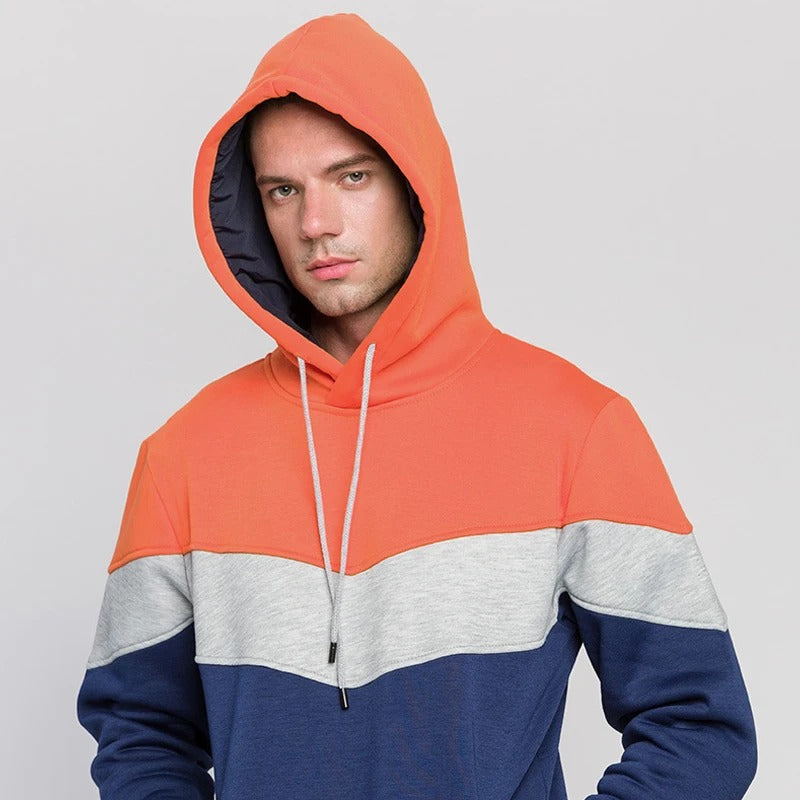 Heren Patchwork Fleece Hoodie