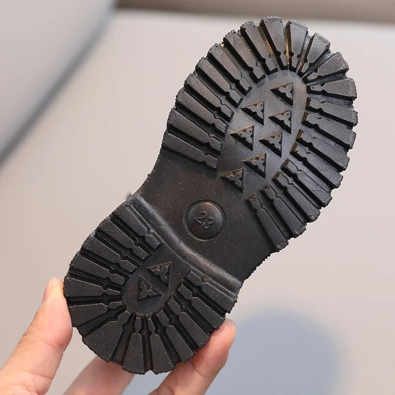 Leren Stijl laarzen met ritssluiting aan de zijkant voor kinderen