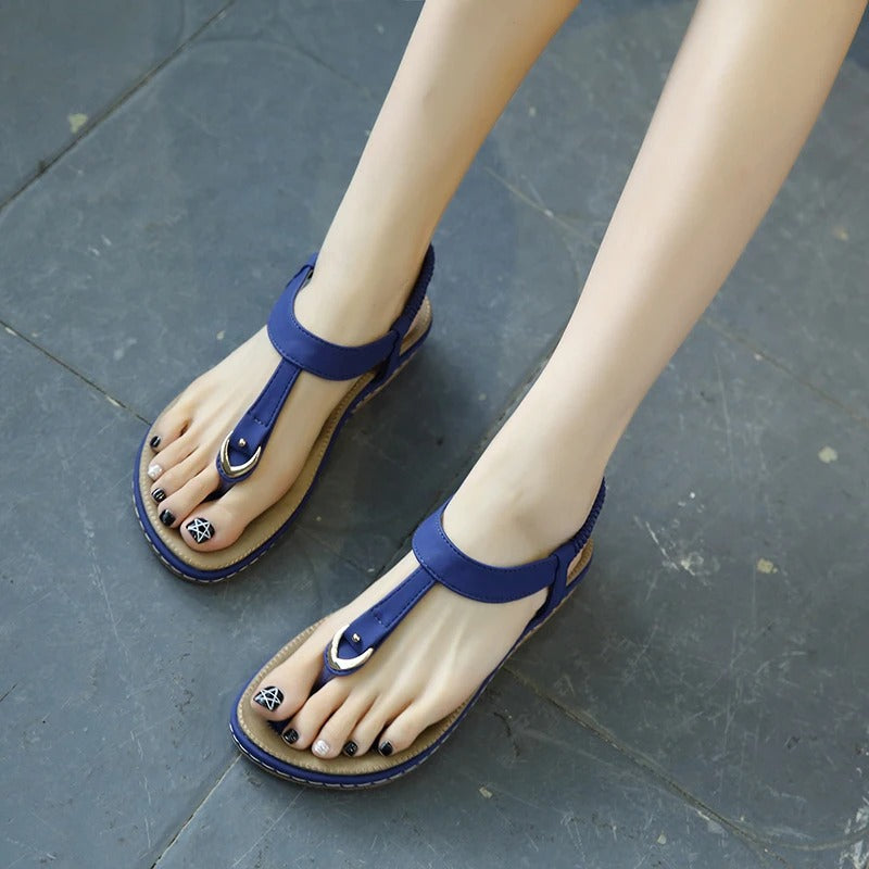 Vrouwen Elastische Enkelband Platte Sandalen