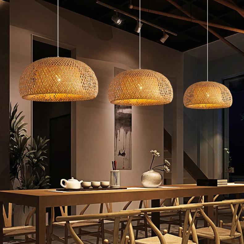 Handgebreide Bamboe Hanglamp