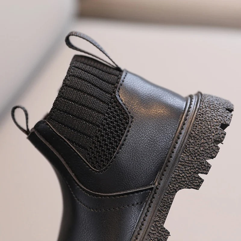 Leren Stijl laarzen met ritssluiting aan de zijkant voor kinderen