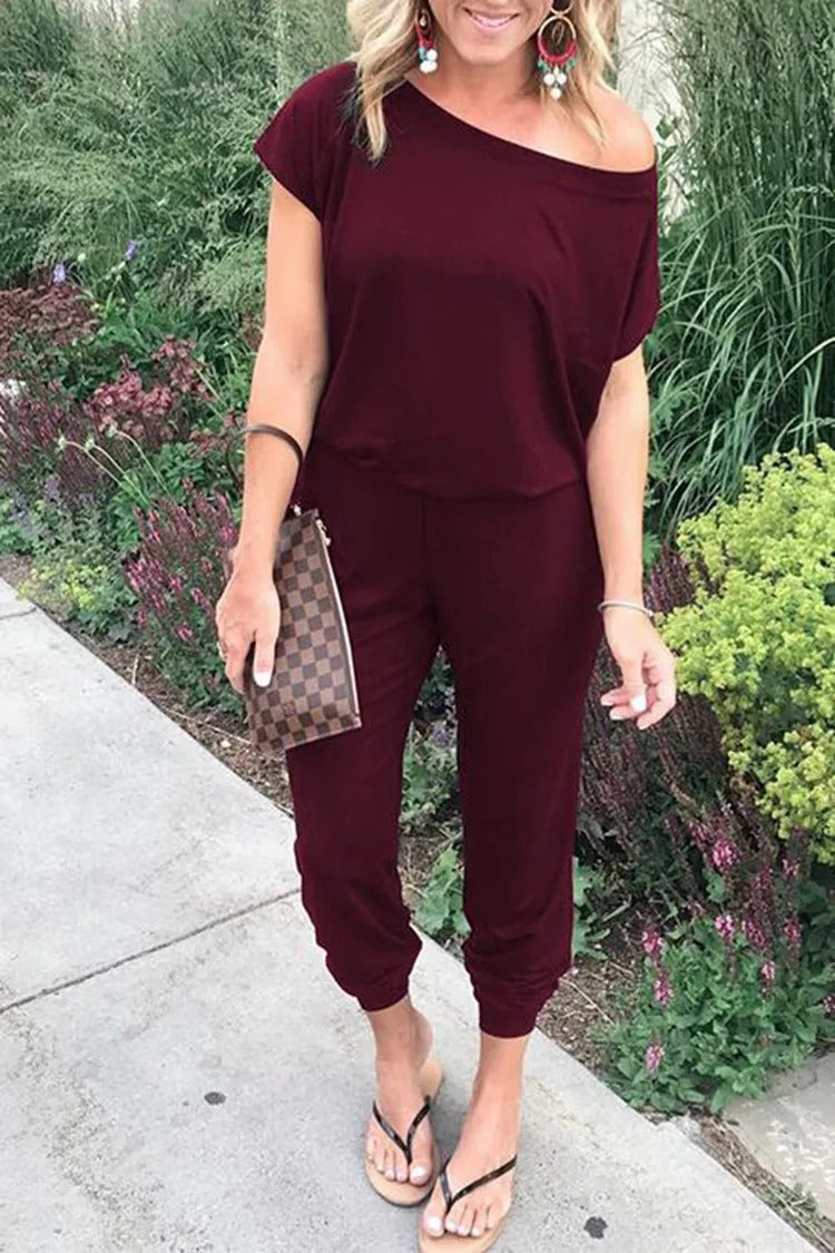 Vrouwen Losjes Off Shoulder Jumpsuit