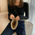 Dames Knoop O-hals Gebreide Pullover