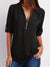 Variant image for Dames Blouse Casual Met Roll-Up Mouwen En Halve Rits Katoen-9