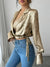 Gouden Top Dames Elegante Stijl Glanzende Stof voor Feestelijke Gelegenheden-6
