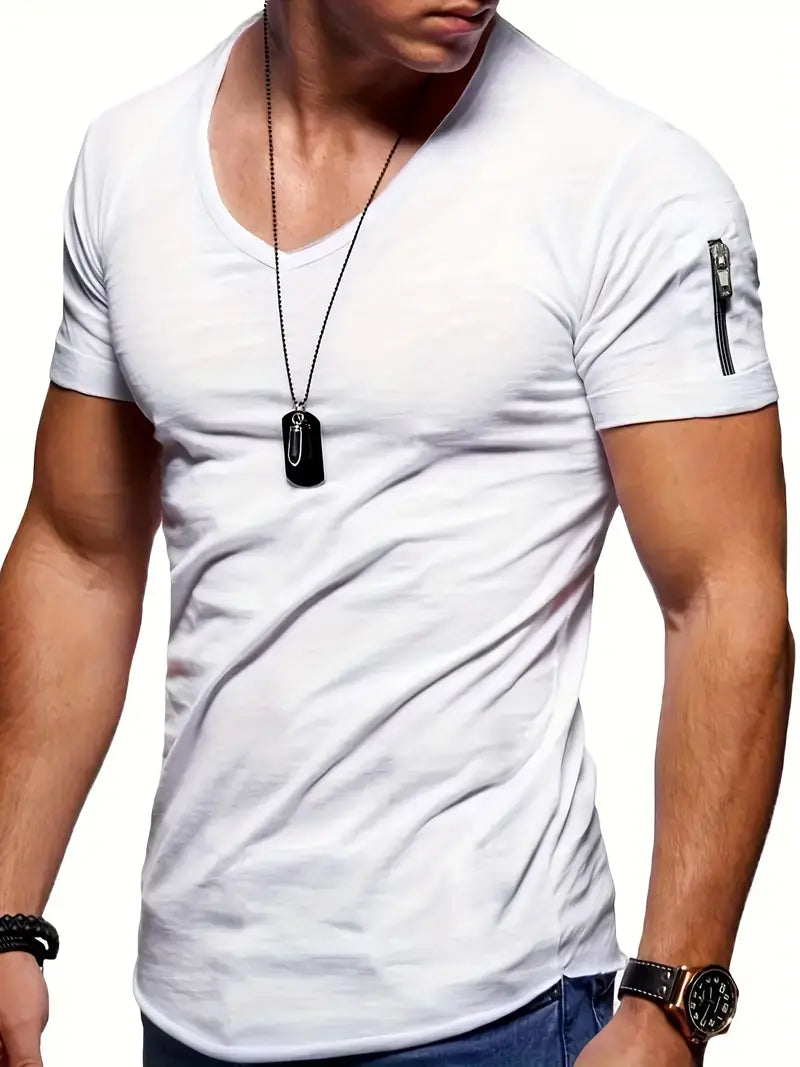 Variant image for Heren T-Shirt V-Hals Casual 100% Katoen-54