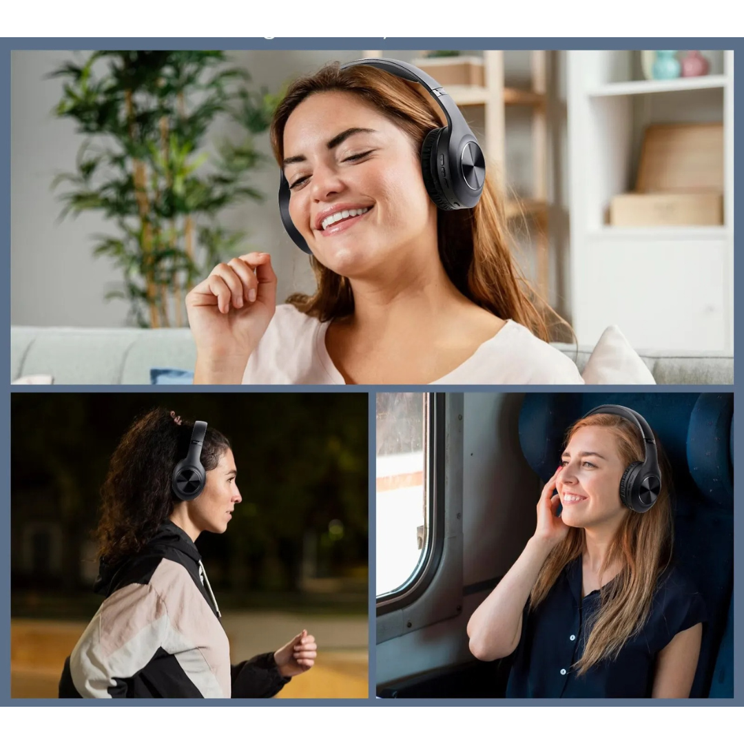 Opvouwbare draadloze hoofdtelefoon met active noice cancellation en microfoon