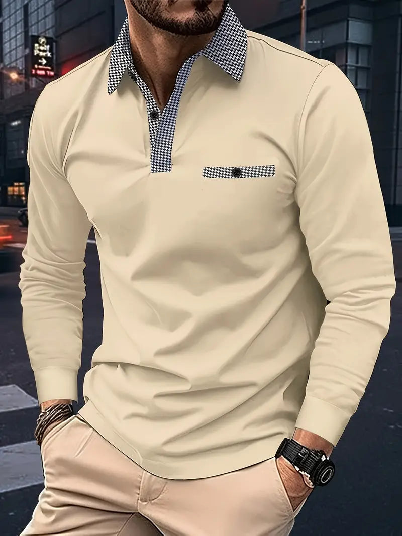 Variant image for Heren Poloshirt Lange Mouwen Klassiek Katoen-13