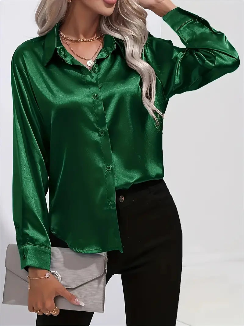 Variant image for Dames Shirt Lange Mouwen Knoopbalk Katoenmix-9