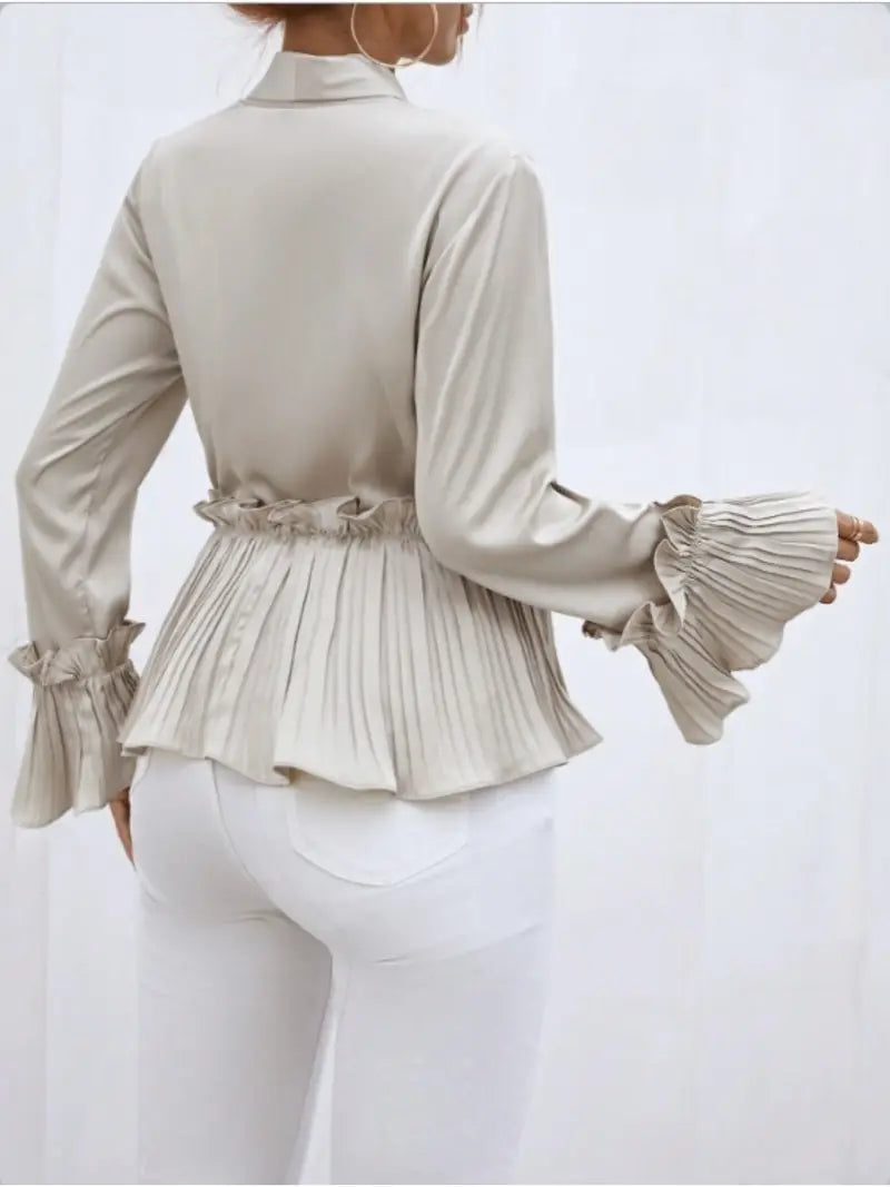 Dames Blouse Satijn Elegante Stijl Luxe Comfortabele Pasvorm-6