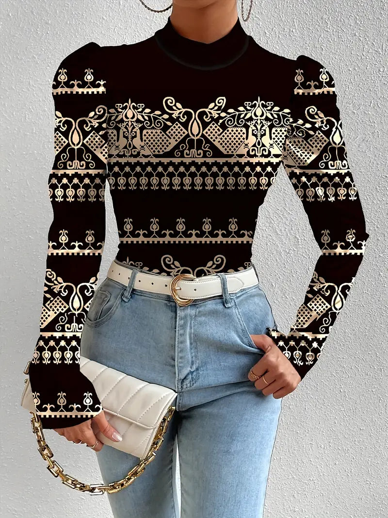 Variant image for Dames Blouse Elegante Satijn Bloempatroon-25