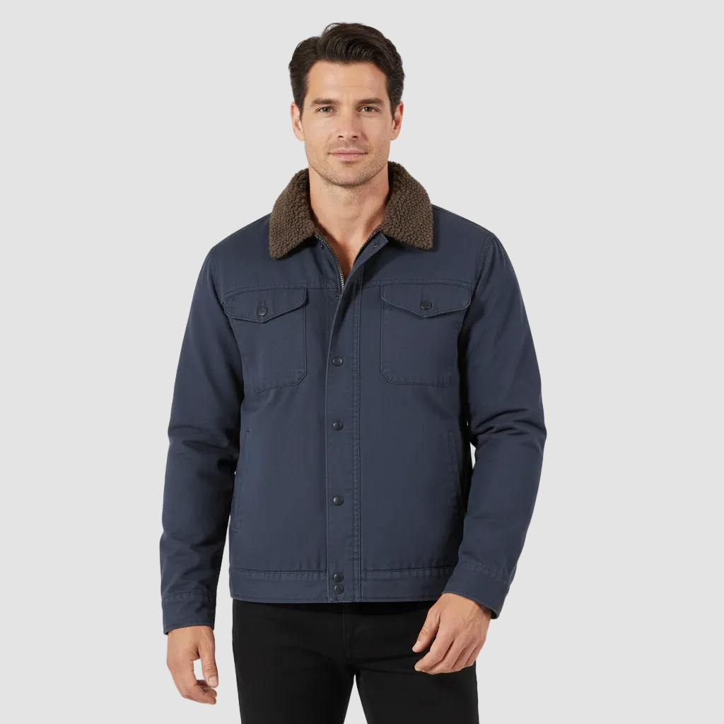 Mannen Winterjas Met Luxe Kraag