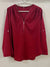 Dames Blouse Casual Met Roll-Up Mouwen En Halve Rits Katoen-4