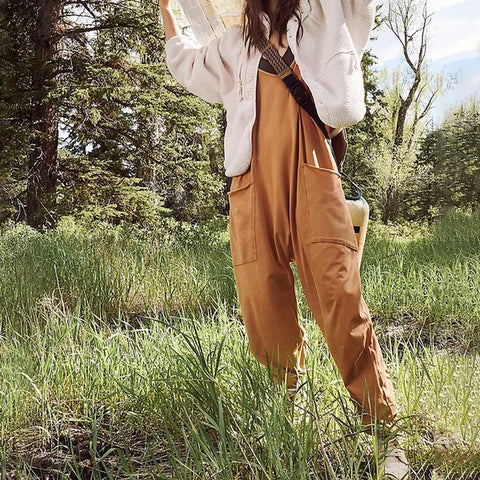 Dames Jumpsuit Zwart Casual Rekbaar Katoen-3