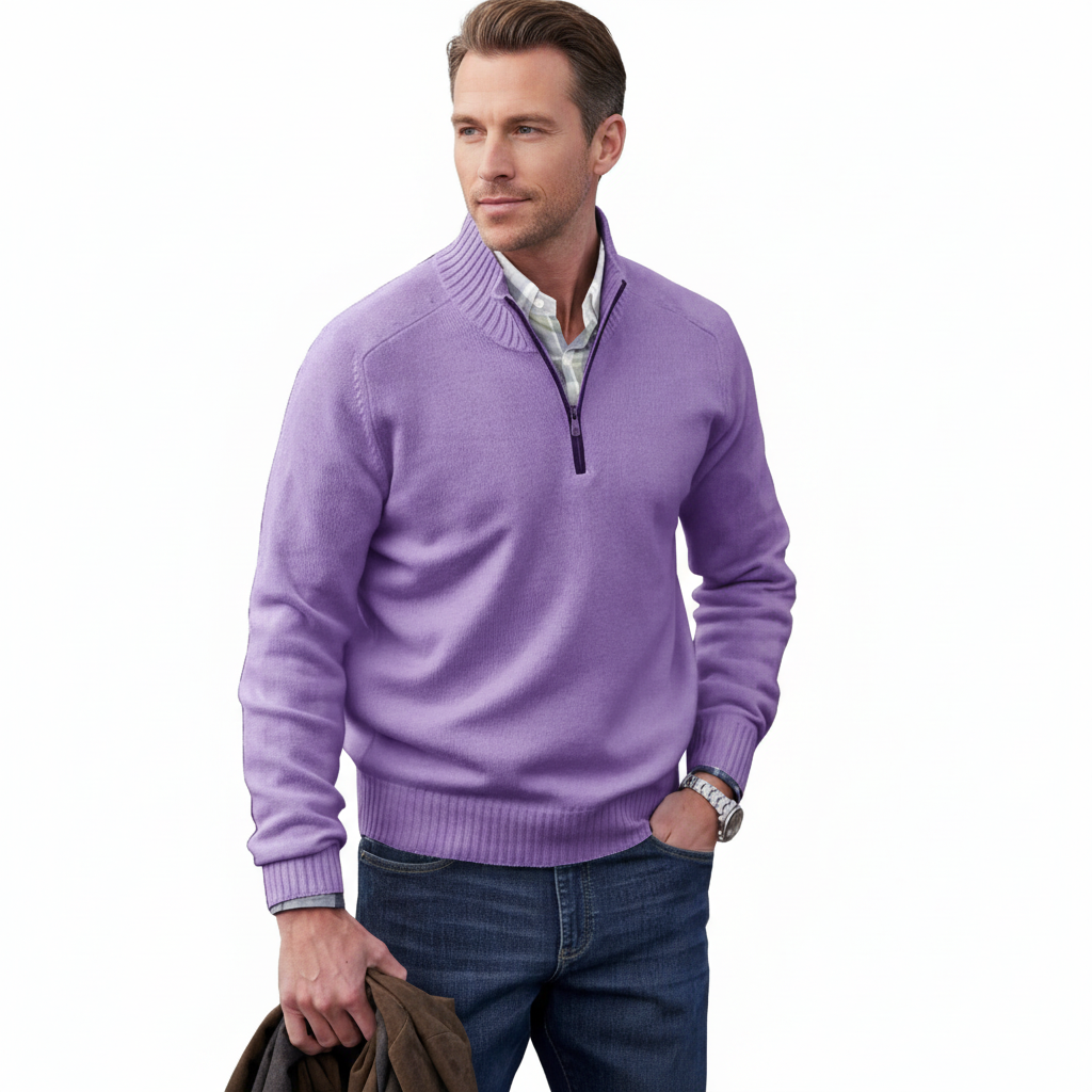 Heren Poloshirt Met Hoge Kraag Voor Koude Dagen