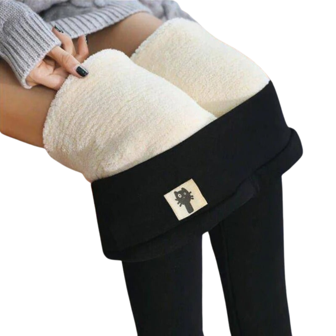 Fluweel gevoerde fleece dames winter legging