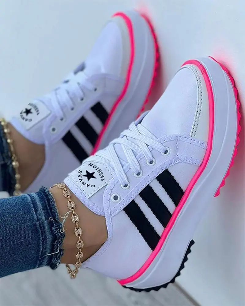 Zwarte Dames Sneakers Ademend Canvas Met Antislip Rubberen Zool 1