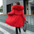 Parka met capuchon voor dames met bontkraag