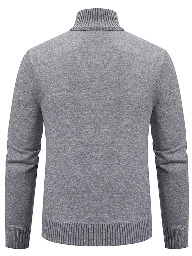 Heren Zipper Trui Stijlvol Gebreid 100% Katoen-5