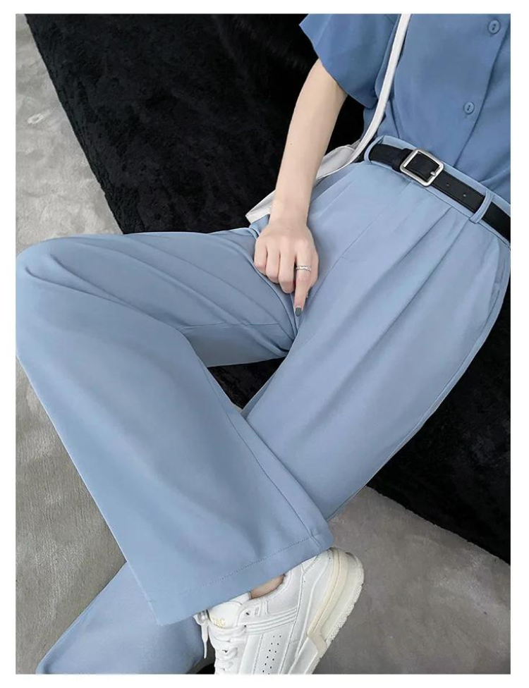 Elastische damesbroek met hoge taille