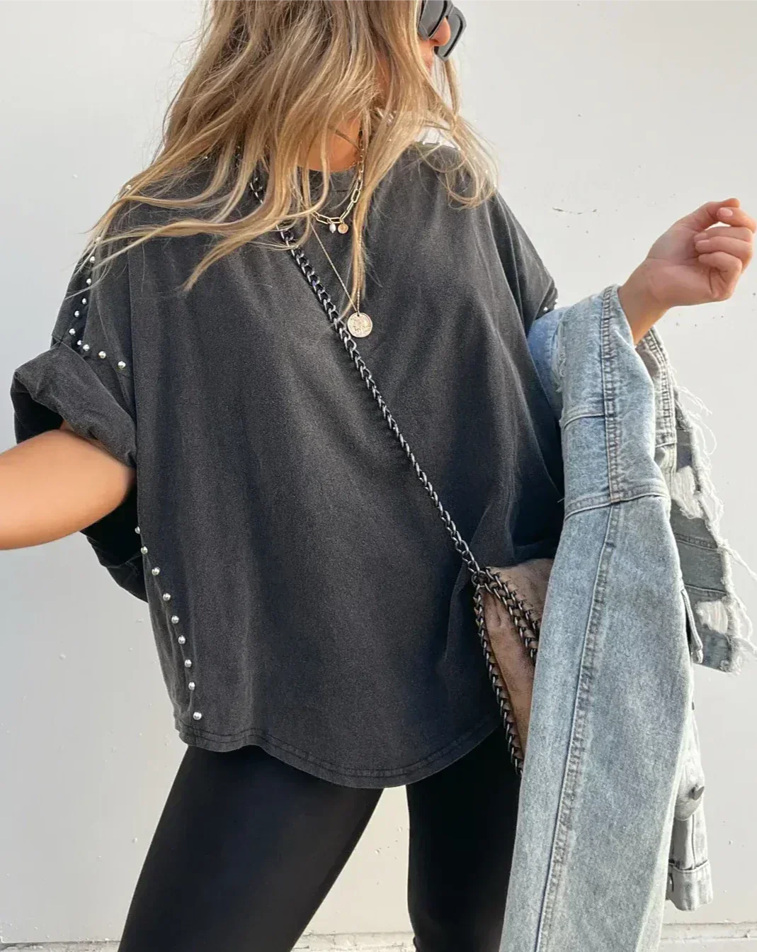 Dames Oversized T Shirt Casual Comfort Katoen-5