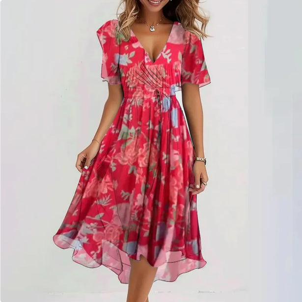 Variant image for Dames Jurk V-hals Elegante Stijl Hoogwaardige Stof-8