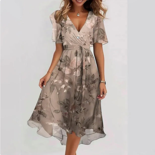 Variant image for Dames Jurk V-hals Elegante Stijl Hoogwaardige Stof-15