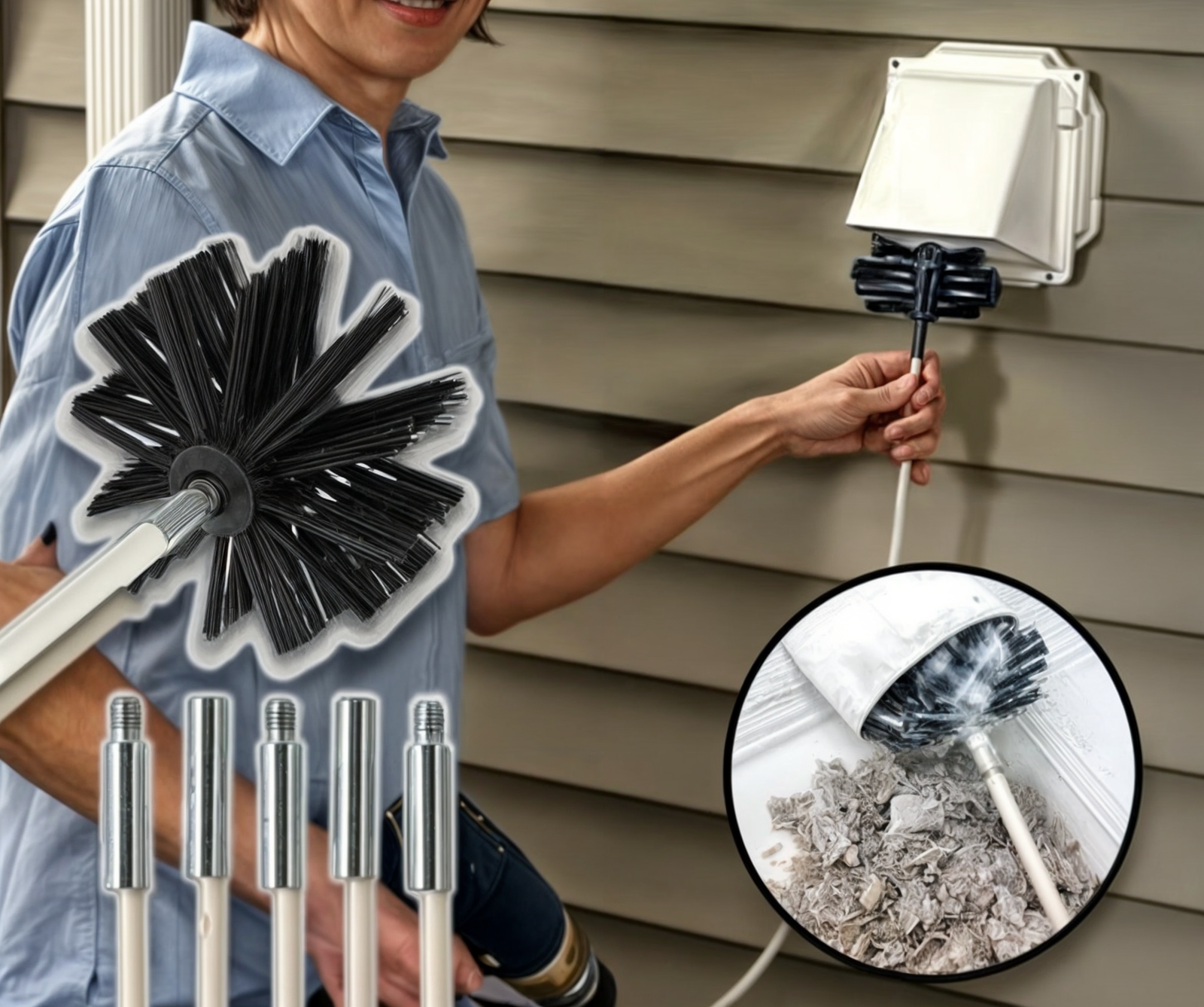 Pijp Binnen roterende reinigingsborstel