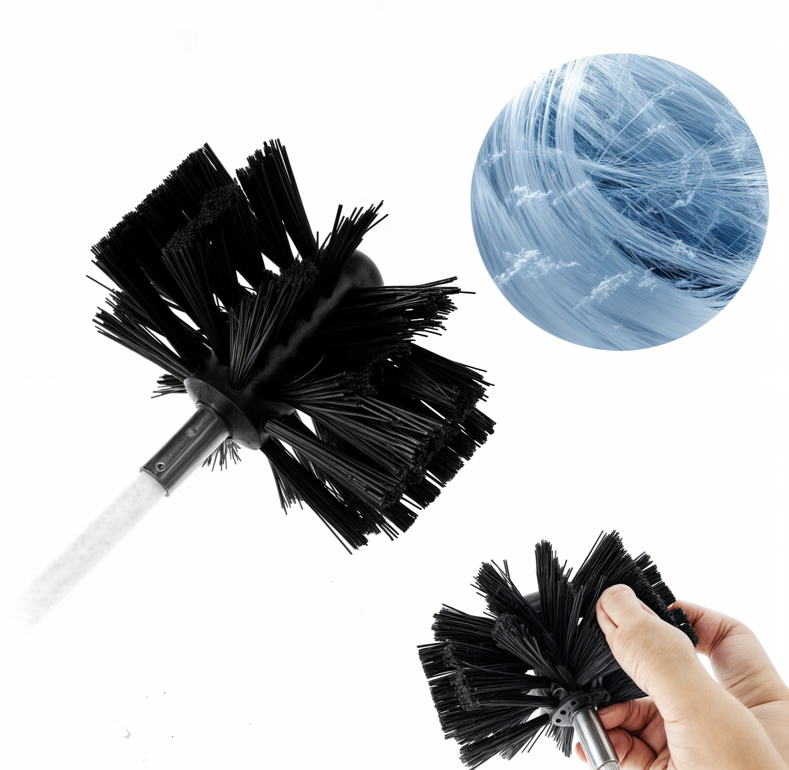 Pijp Binnen roterende reinigingsborstel