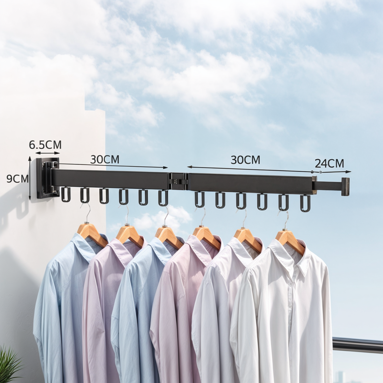 Intrekbaar droogrek voor kleding