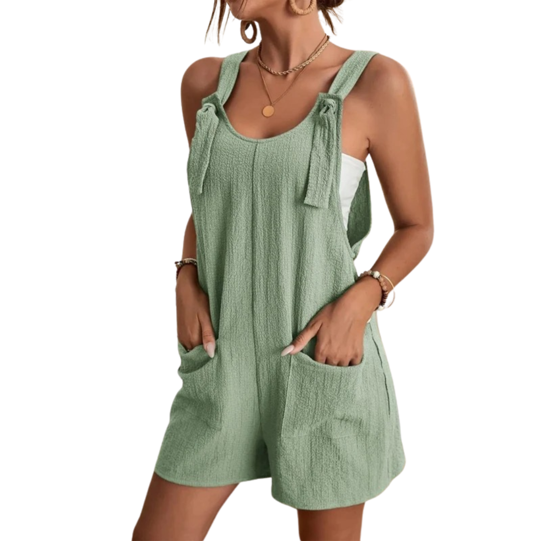 Mouwloze damesjumpsuit met hoge taille