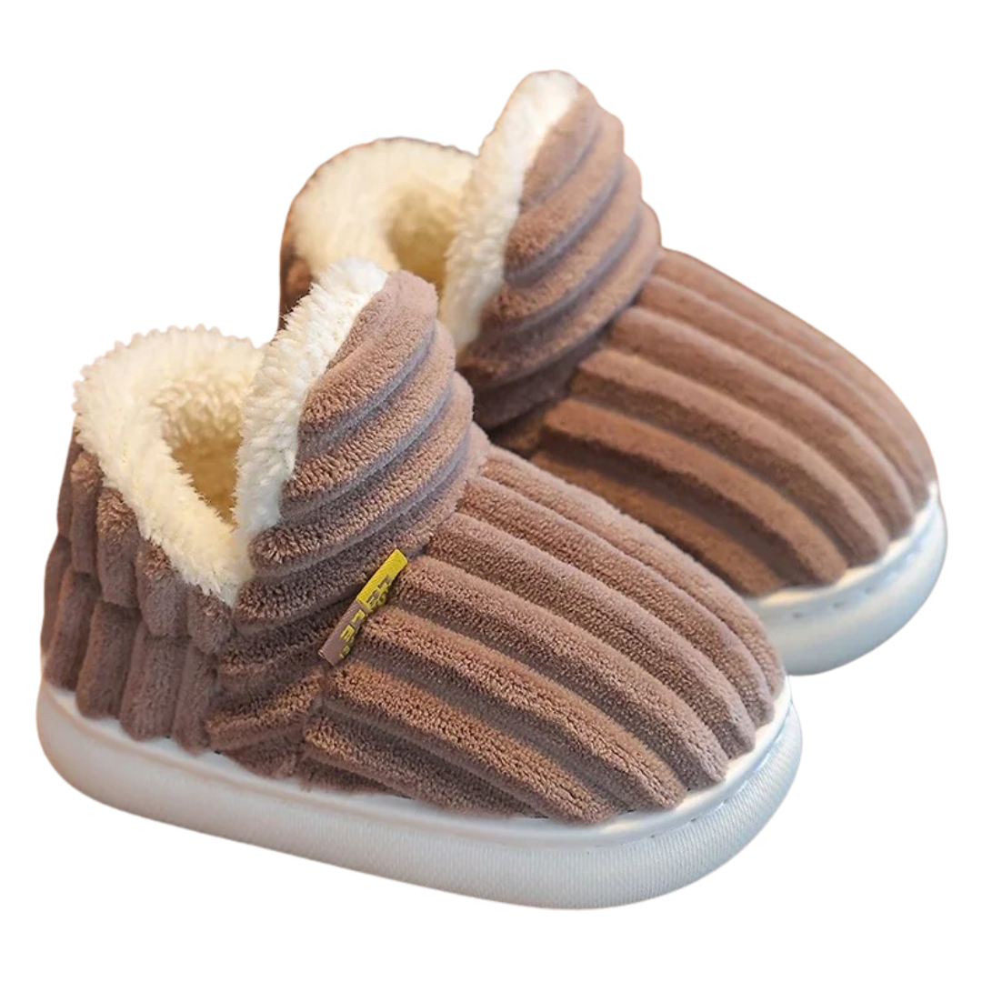 Antislip kinderslippers met zachte zool en pluche