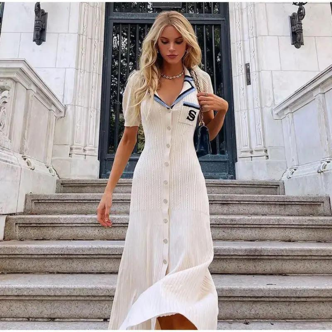 Gebreide lange shirtjurk voor dames