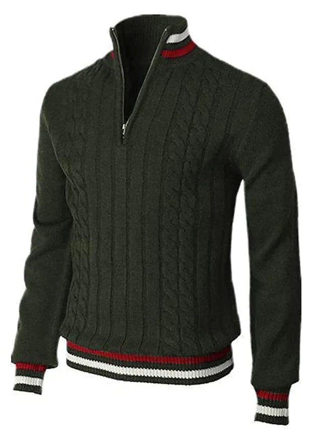 Variant image for Heren Trui Met Rits Stijlvol Gebreid Zacht Materiaal-9