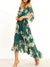 Dames Maxi Jurk V-hals 3/4 Mouwen Luxe Stof-3