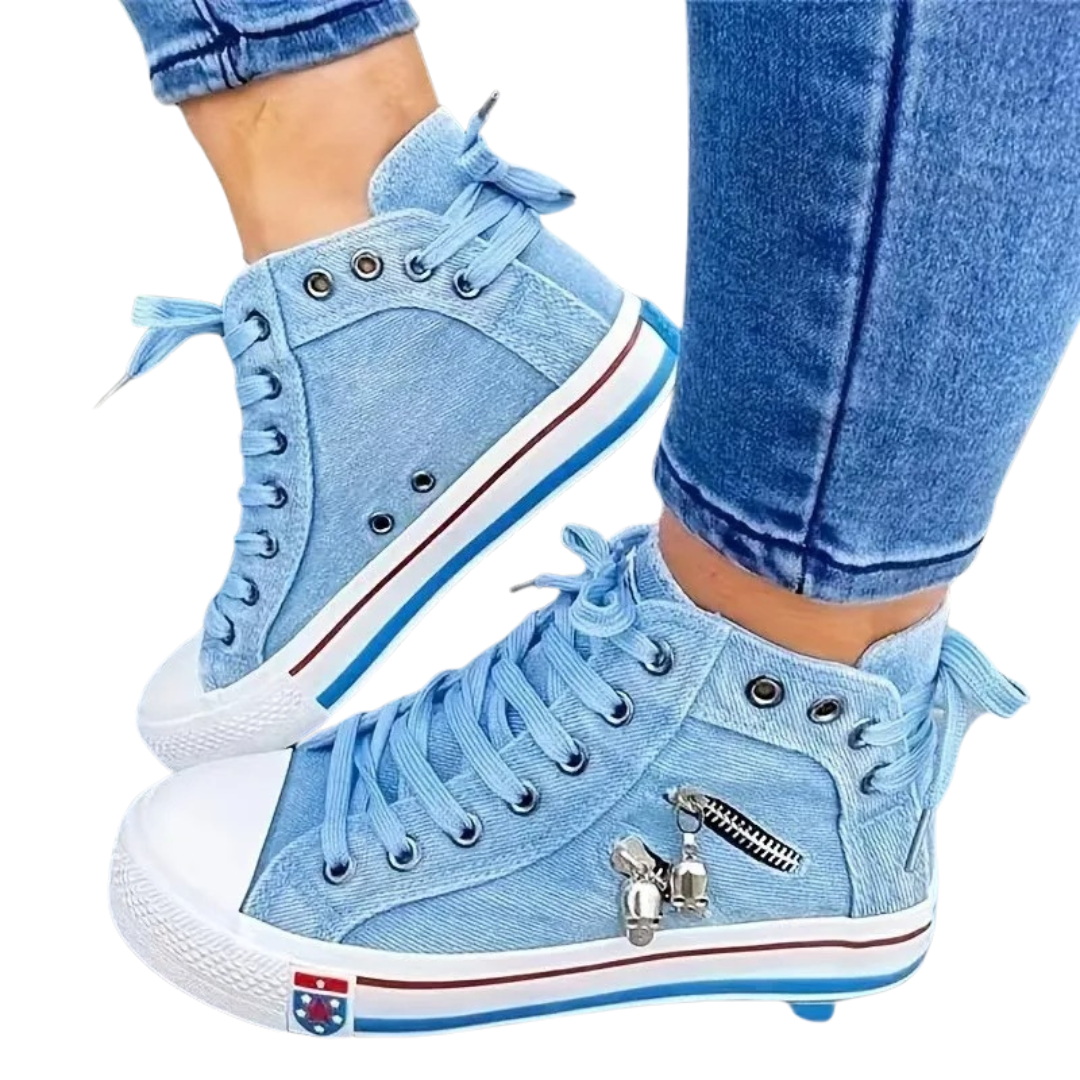 Dames Denim Hi-Top Sneakers