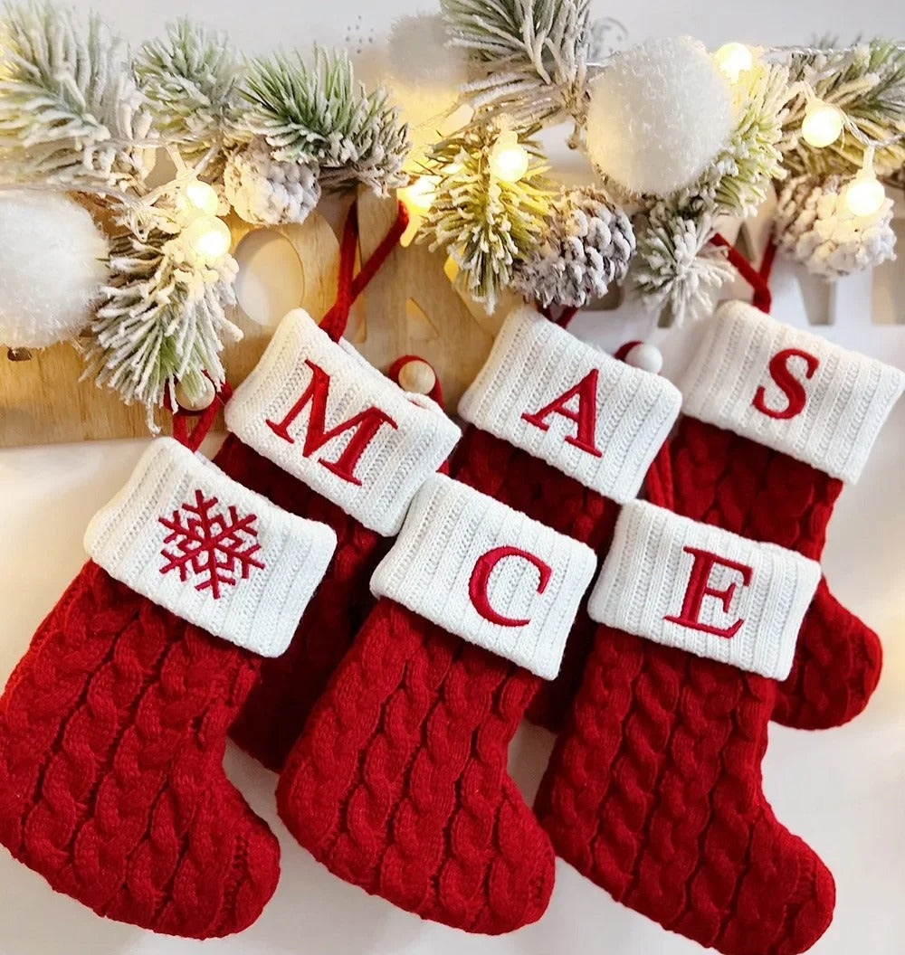 Kerstbrief gebreide sokken