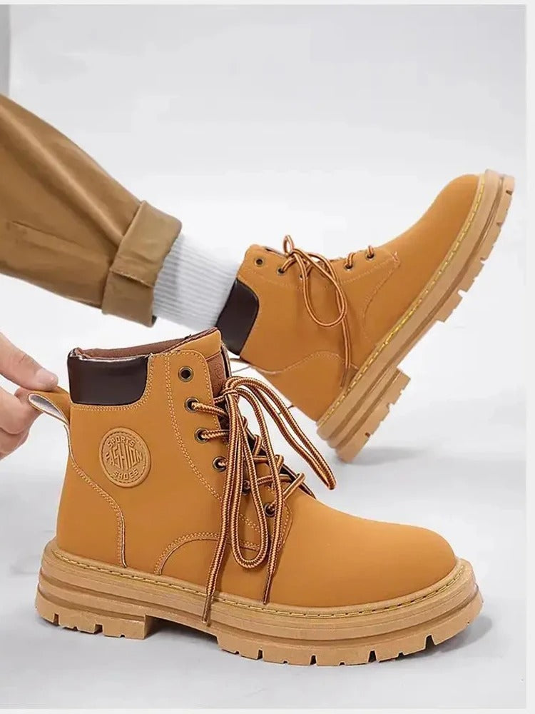 Heren Retro Leren Laarzen
