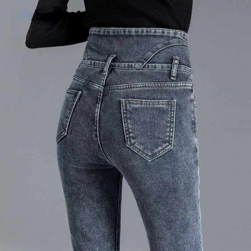 Thermische Hoge taille Skinny Jeans