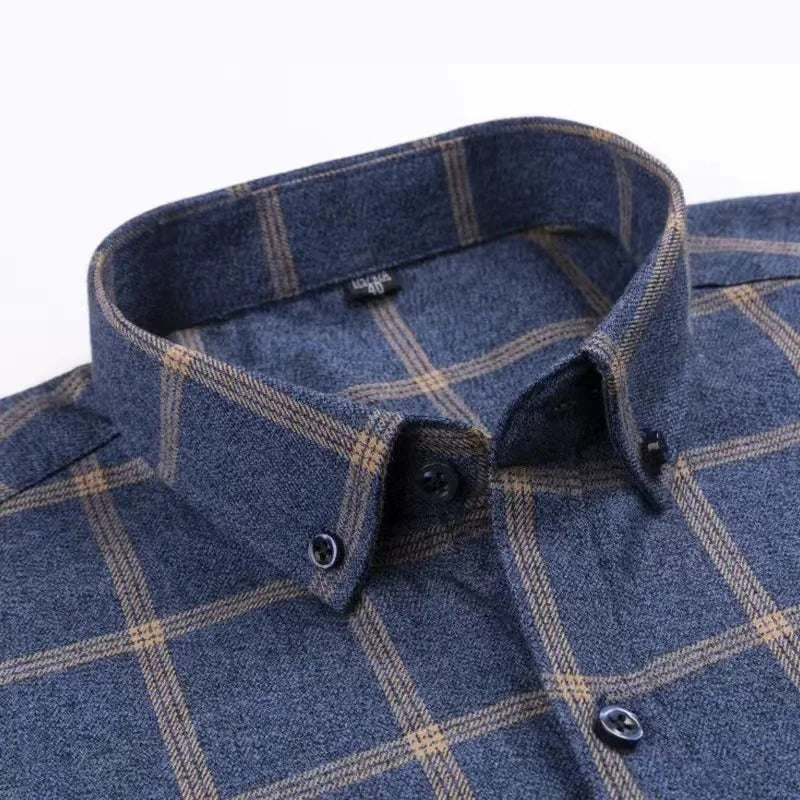 Heren Overhemd Geruit Casual 100% Katoen-4