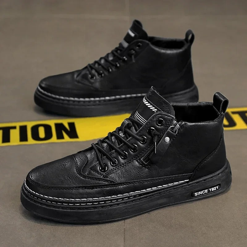 Hoge leren stijl enkellaarzen voor heren